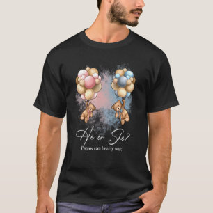 T-shirt Ours Ballons Papaw Peut à peine attendre Révélatio