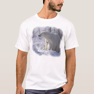T-shirt Ours blanc et petit animal de maman