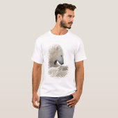 T-shirt Ours blanc s'engageant dans un combat avec un (Devant entier)
