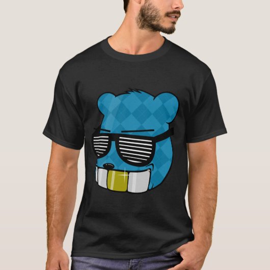 T-shirt OURS bleu (Devant)