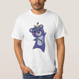 T-shirt Ours Bleu Indien Fashing Teddy Feather