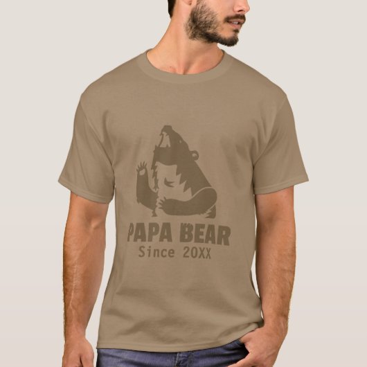 T-shirt Ours Brown de papa depuis l'année de la paternité (Devant)