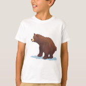 T-shirt ours Brown marchant sur la neige (Devant)