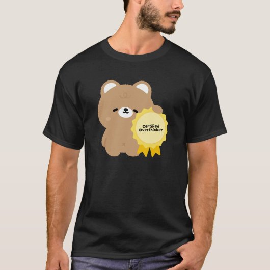 T-shirt Ours brun Overthinker certifié (Devant)