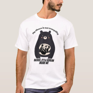 T-shirt Ours Calme Cri Caché Art Emotionnel