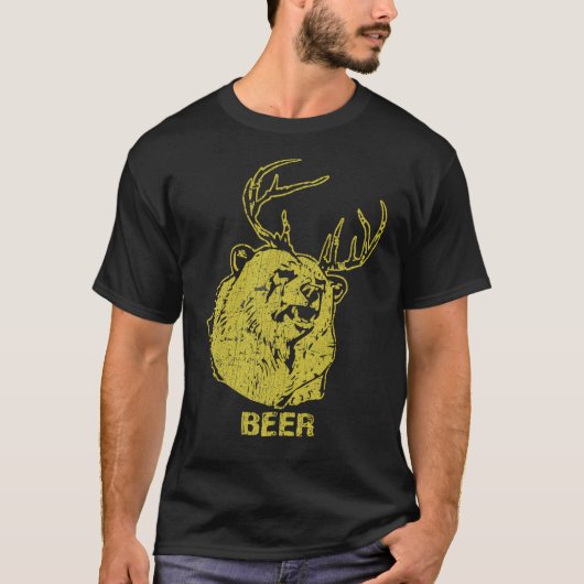 T-shirt Ours + Cerf = Bière (Devant)