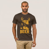 T-shirt Ours + Cerfs communs = bière (Devant entier)