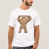 T-shirt Ours comme Bodybuilder avec de grands Muscles (Devant)
