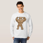 T-shirt Ours comme Bodybuilder avec de grands Muscles (Devant entier)