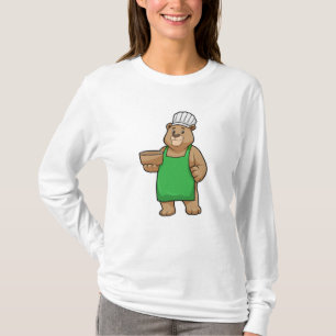 T-shirt Ours comme cuire avec tablier de Cuisine et bol en