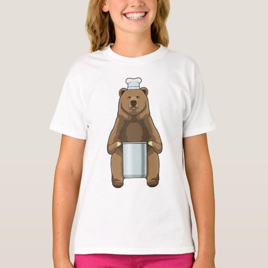 T-shirt Ours comme cuisinier avec marmite (Devant)