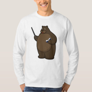 T-shirt Ours comme enseignant avec livre et pointeur