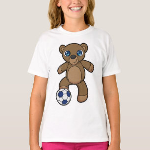 T-shirt Ours comme joueur de football avec balle de footba
