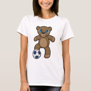 T-shirt Ours comme joueur de football avec balle de footba