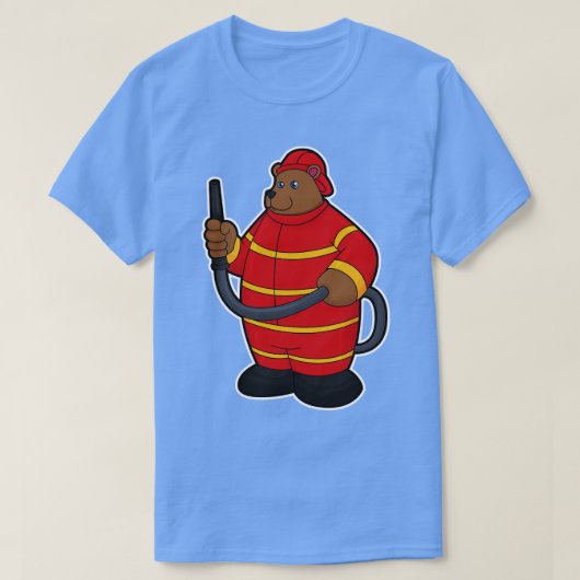 T-shirt Ours comme pompier avec tuyau (Design devant)