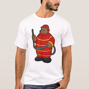 T-shirt Ours comme pompier avec tuyau