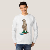 T-shirt Ours comme skieur avec ski (Devant entier)