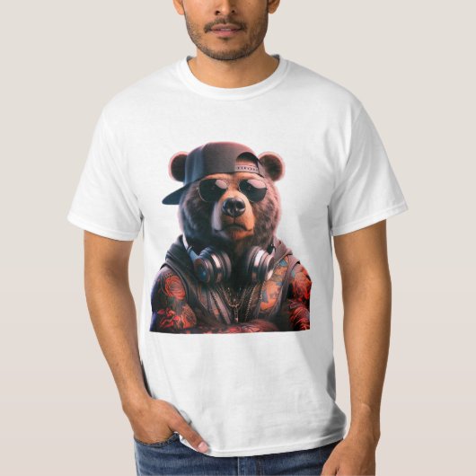 T-shirt ours cool blanc (Devant)