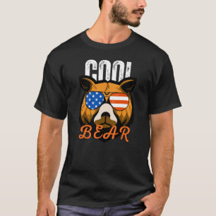 T-shirt Ours Cool Lunettes de soleil Drapeau Américain Str