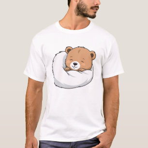 T-shirt Ours couchant avec couverture a018