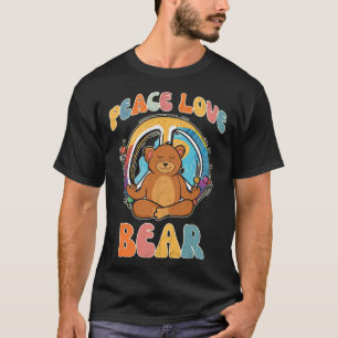 T-shirt Ours d'amour paisible Hippie Yoga Hippies Méditat