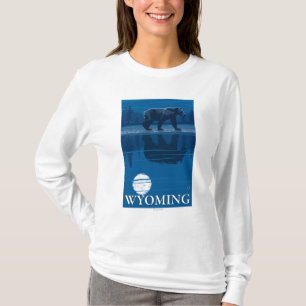 T-shirt Ours dans le clair de lune - Wyoming