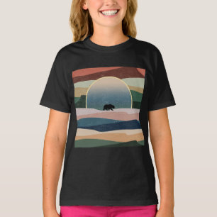 T-SHIRT OURS DANS LE COUCHER DE SOLEIL DU DÉSERT