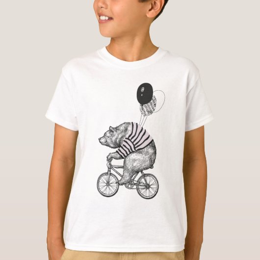 T-shirt Ours de bicyclette de ballon (Devant)
