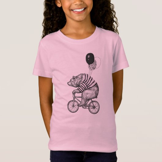T-Shirt Ours de bicyclette de ballon (Devant)