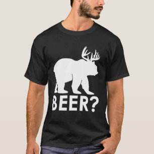 T-shirt Ours de bière drôle chasse cerf Randonnée Chasseur