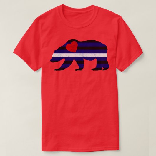 T-shirt Ours de fierté en cuir avec BearlyBrand de coeur r (Design devant)