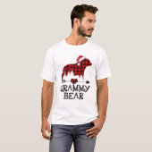 T-shirt Ours de Grammy Pyjama de Noël Rouge Plaid Buffalo  (Devant entier)