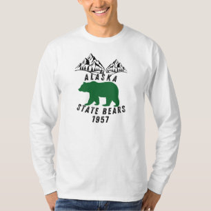 T-shirt Ours de l'État d'Alaska Design Rétro Noir 1957