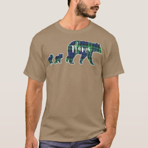T-shirt Ours de maman avec deux 2 Cubes Noir Bleu Vert Tar