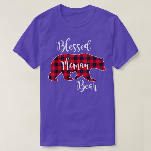 T-shirt Ours de mât béni Rouge Buffalo Vérifier Plaid Fun  (Design devant)