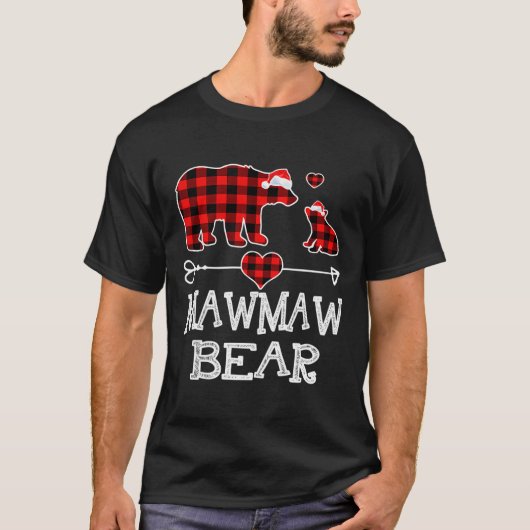 T-shirt Ours de Mawmaw Pyjama de Noël Rouge Pâte de Buffle (Devant)