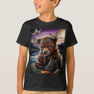 T-shirt Ours de miel et papillons