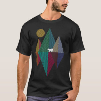 T-shirt Ours de montagne géométrique