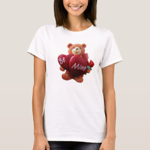 T-shirt Ours de nounours avec deux coeurs et un rose