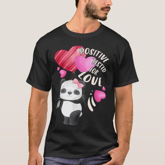 T-shirt Ours de panda de Saint Valentin aux coeurs (Devant)