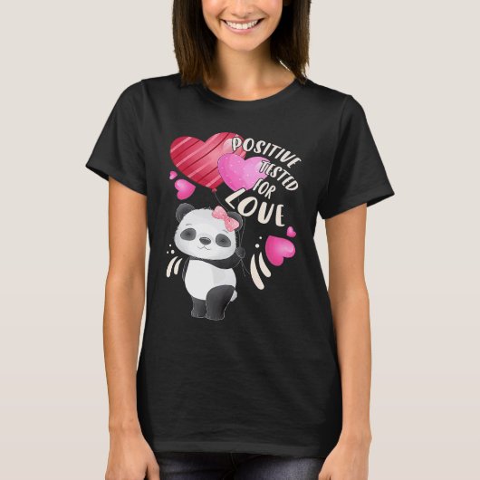 T-shirt Ours de panda de Saint Valentin aux coeurs (Devant)
