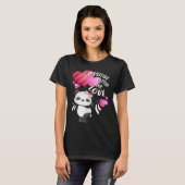 T-shirt Ours de panda de Saint Valentin aux coeurs (Devant entier)