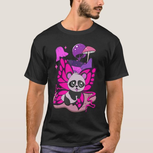 T-shirt Ours de Panda d'insecte Papillon Champignons Cute (Devant)
