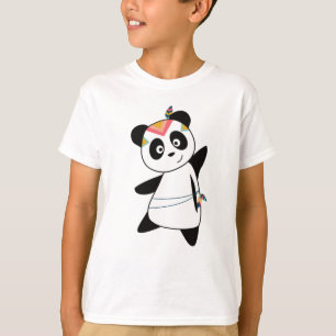T-shirt Ours De Panda Indien Fashant Teddy Plumes mignonne