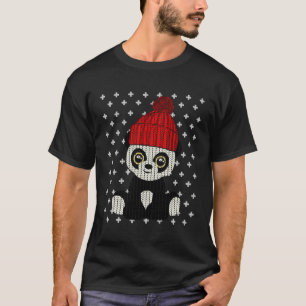 T-shirt Ours de Panda moche Père Noël Chapeau mignon Drôle