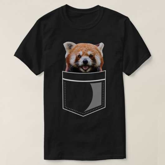 T-shirt Ours De Panda Rouge Drôle Dans La Poitrine Pocket  (Design devant)