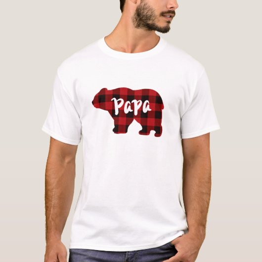 T-shirt Ours de Papa - plaid noir rouge (Devant)