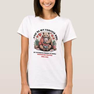 T-shirt ours d'ourson pour couple 'You're My Forev