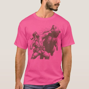 T-shirt Ours Drôle Homme Punching Ours Retro Chasse Vintag