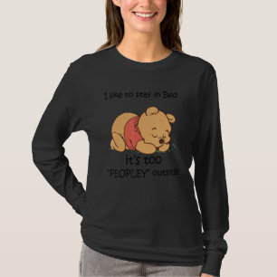 T-shirt Ours drôle j'aime rester au lit c'est trop peuple